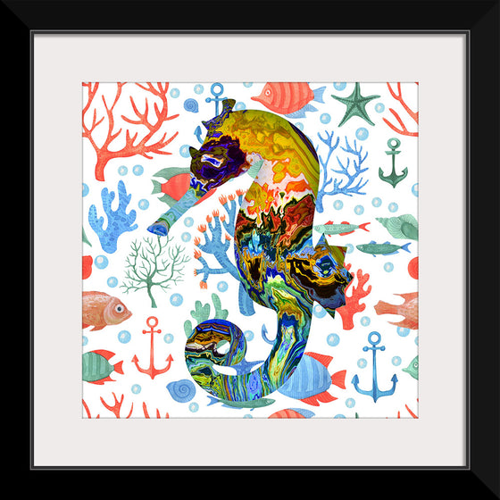 "Abstract Pattern-Filled Seahorse"