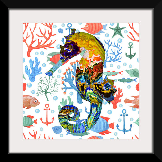 "Abstract Pattern-Filled Seahorse"