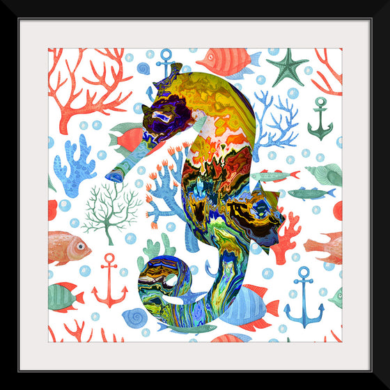 "Abstract Pattern-Filled Seahorse"