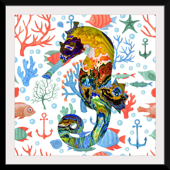 "Abstract Pattern-Filled Seahorse"