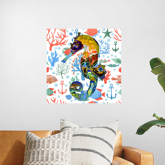 "Abstract Pattern-Filled Seahorse"