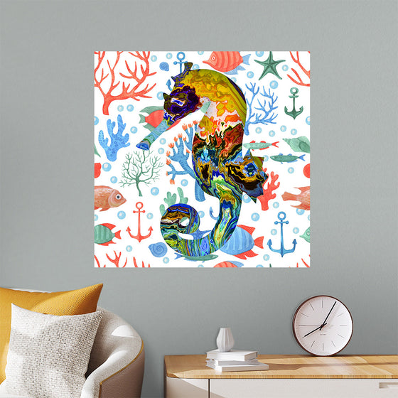 "Abstract Pattern-Filled Seahorse"