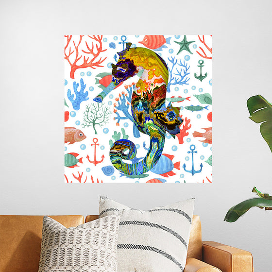 "Abstract Pattern-Filled Seahorse"