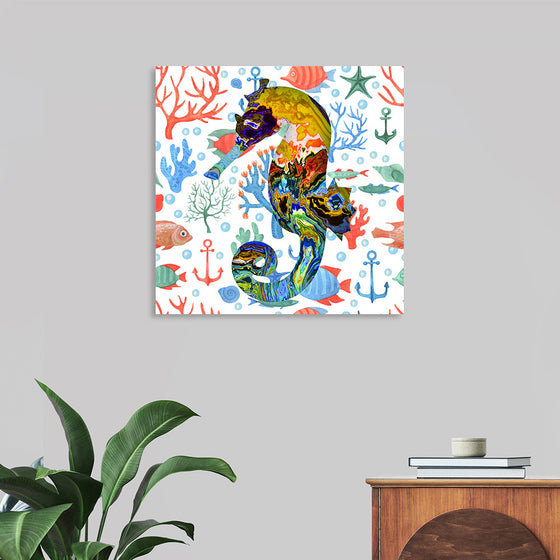 "Abstract Pattern-Filled Seahorse"