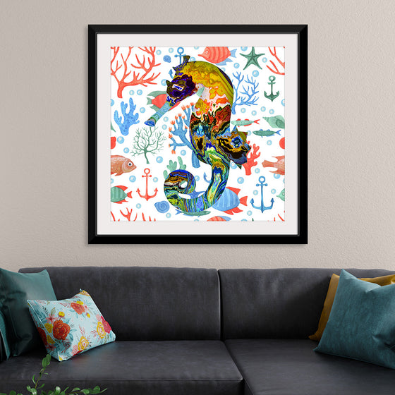 "Abstract Pattern-Filled Seahorse"