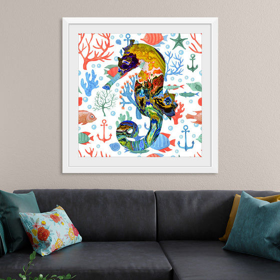 "Abstract Pattern-Filled Seahorse"