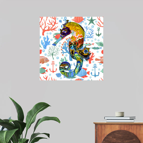 "Abstract Pattern-Filled Seahorse"