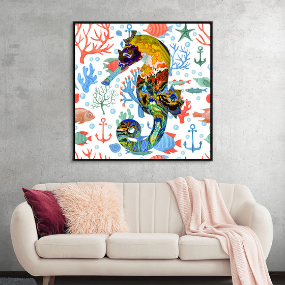 "Abstract Pattern-Filled Seahorse"