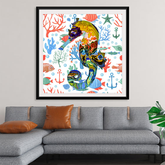 "Abstract Pattern-Filled Seahorse"