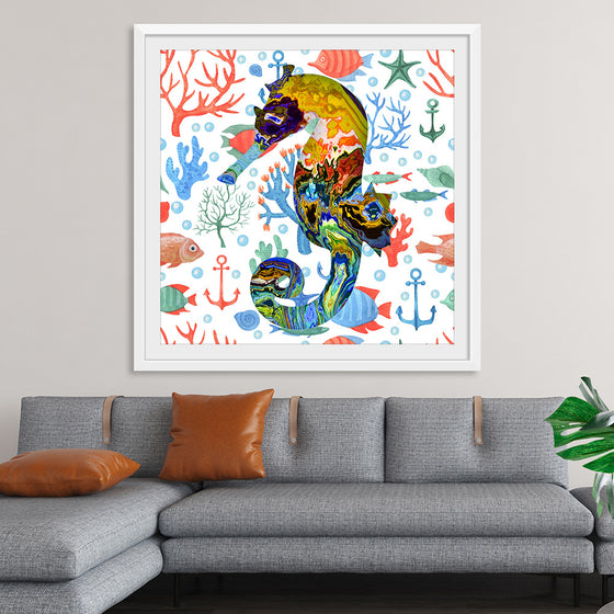 "Abstract Pattern-Filled Seahorse"