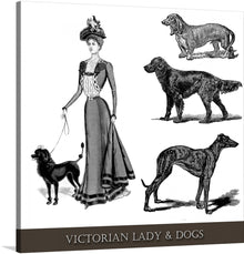  "Victorian Lady & Dogs"