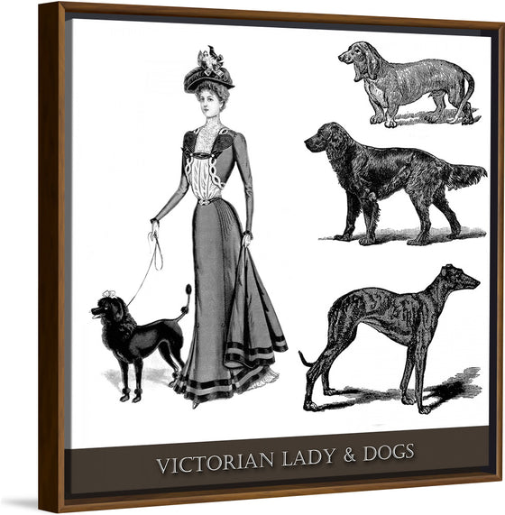 "Victorian Lady & Dogs"