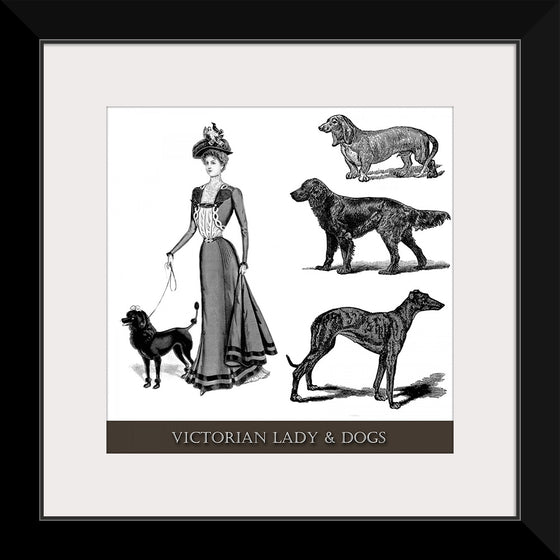 "Victorian Lady & Dogs"