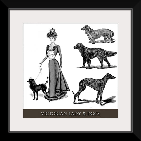 "Victorian Lady & Dogs"