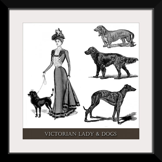 "Victorian Lady & Dogs"