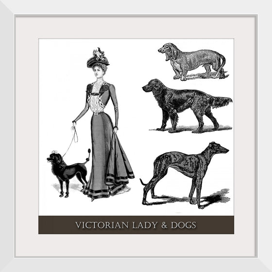 "Victorian Lady & Dogs"