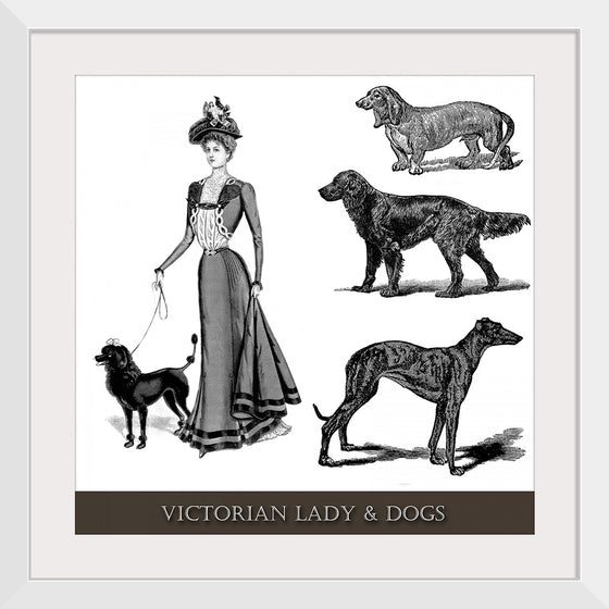 "Victorian Lady & Dogs"