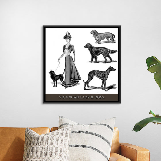 "Victorian Lady & Dogs"