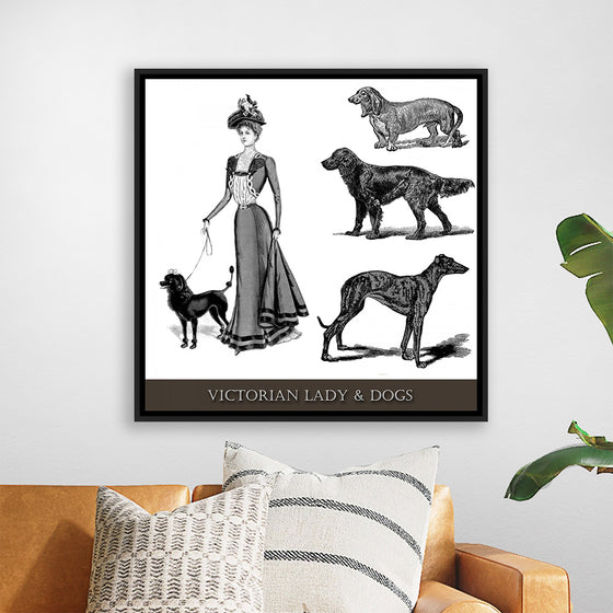 "Victorian Lady & Dogs"