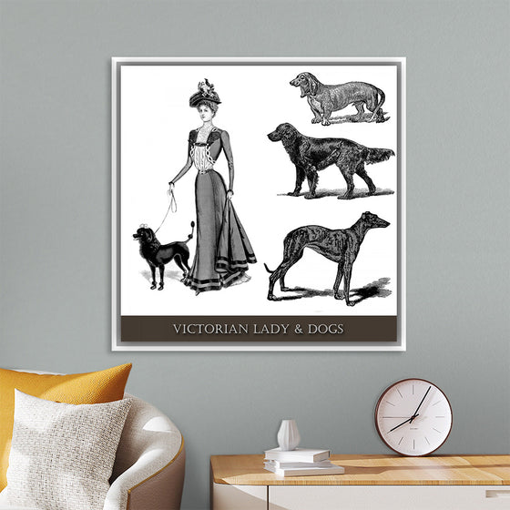 "Victorian Lady & Dogs"