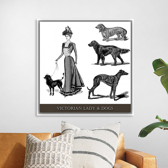 "Victorian Lady & Dogs"