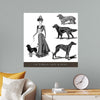 "Victorian Lady & Dogs"