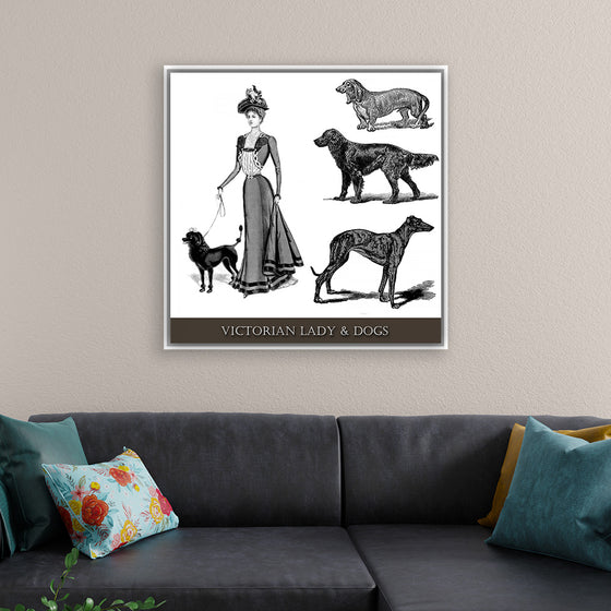 "Victorian Lady & Dogs"