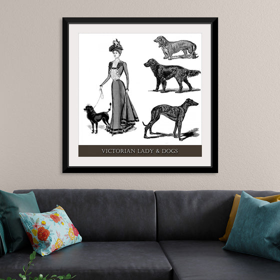 "Victorian Lady & Dogs"