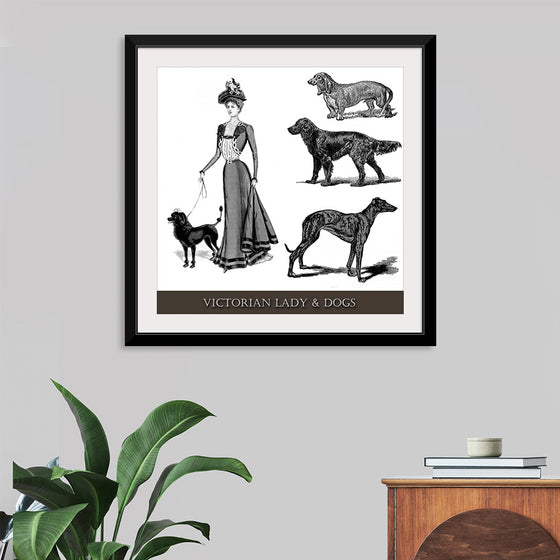 "Victorian Lady & Dogs"