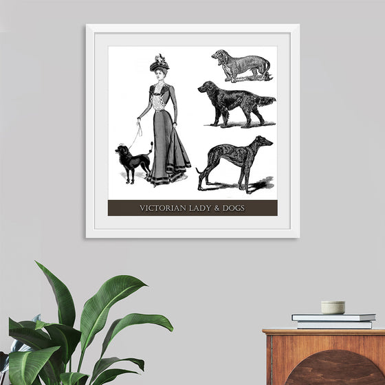 "Victorian Lady & Dogs"