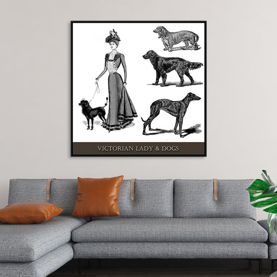 "Victorian Lady & Dogs"