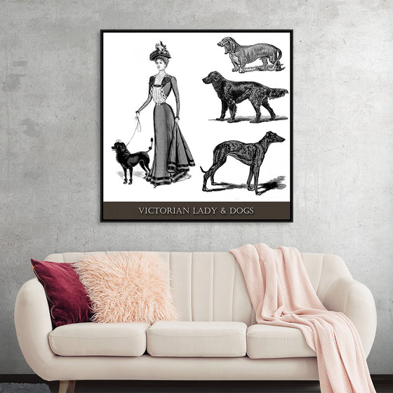 "Victorian Lady & Dogs"