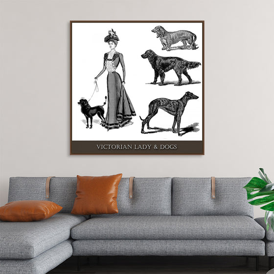 "Victorian Lady & Dogs"