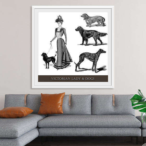 "Victorian Lady & Dogs"