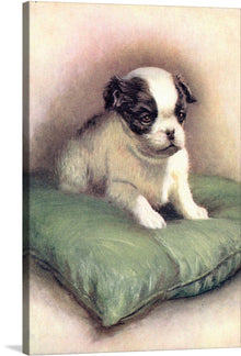  Immerse yourself in the tender charm of “Japanese Chin,” a captivating artwork that captures the innocence and curiosity of a young pup. Every brushstroke brings to life the soft, fluffy fur and expressive eyes, inviting viewers into a moment of pure, unspoken connection.