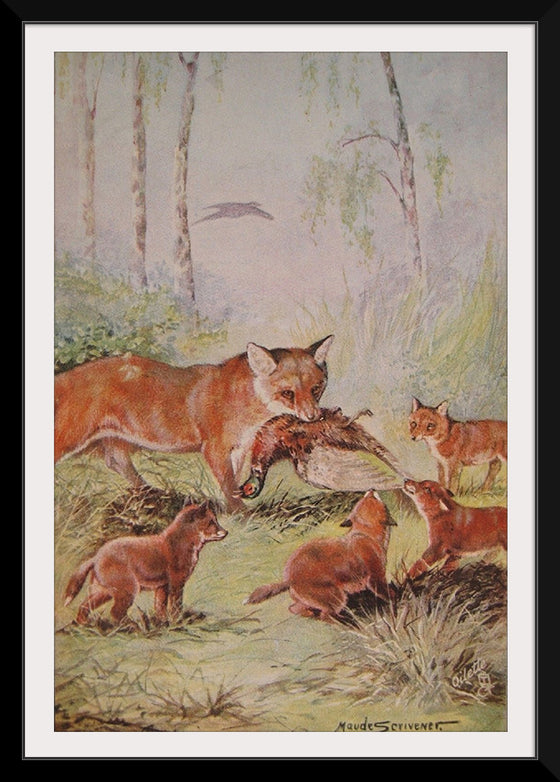 "Vixen & Cubs Fox (1910)", Maude Scrivener