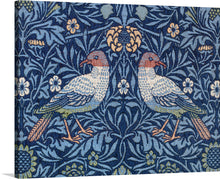  This stunning artwork by William Morris is a celebration of the natural world. The delicate flowers and birds are rendered in intricate detail, and the colors are rich and vibrant. The overall impression is one of beauty and harmony.