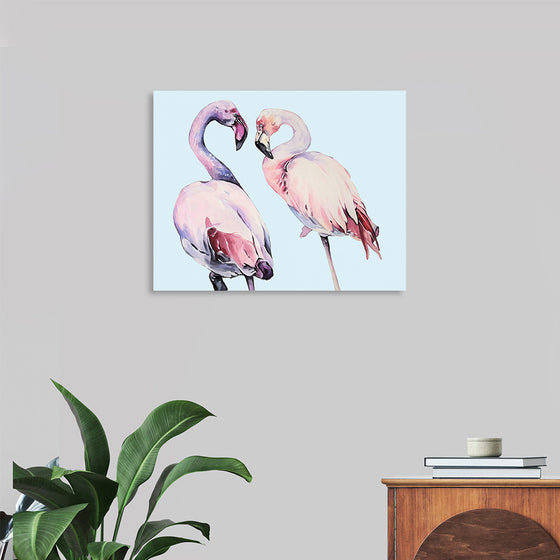 "Flamingo Watercolor Painting"