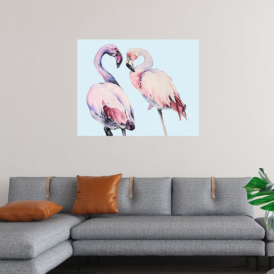 "Flamingo Watercolor Painting"