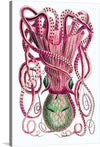 Dive into the mesmerizing depths of the ocean with this exquisite print, capturing the enigmatic allure of a vibrant squid. Every tentacle dances with life, adorned in intricate patterns and a symphony of pinks that cascade into the depths of intricate detail. The creature’s eyes, profound and mysterious, invite viewers into a world where nature’s artistry knows no bounds. 