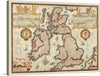 Immerse yourself in the intricate details and rich history encapsulated in this stunning print of an antique map of the British Isles. Every line, curve, and color tells a story of a world long past yet intimately connected to our present. The artwork is adorned with elaborate illustrations that bring life to the geographical contours, offering not just a map but a vivid journey through time. 