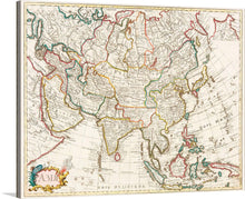  Step back in time with this exquisite print of an antique map of Asia, a meticulous recreation that captures the intricate details and timeless beauty of the original masterpiece. Every line, border, and geographical notation is rendered with impeccable precision, inviting viewers to embark on their own journey of discovery. 