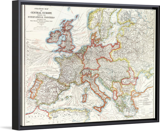 "Strategic map of Central Europe showing the international frontiers / prepared in the War College Division (1915)", Arch. B. Williams and Geo. F. Bontz, Draftsmen.