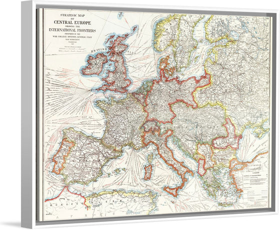 "Strategic map of Central Europe showing the international frontiers / prepared in the War College Division (1915)", Arch. B. Williams and Geo. F. Bontz, Draftsmen.