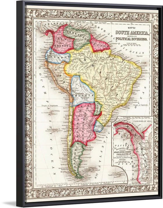 "Map of South America (1863)", Samuel Augustus Mitchell