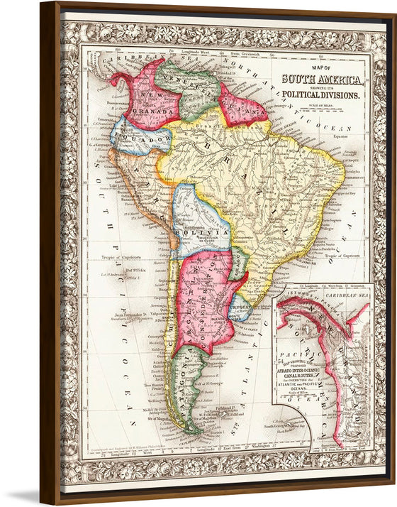 "Map of South America (1863)", Samuel Augustus Mitchell