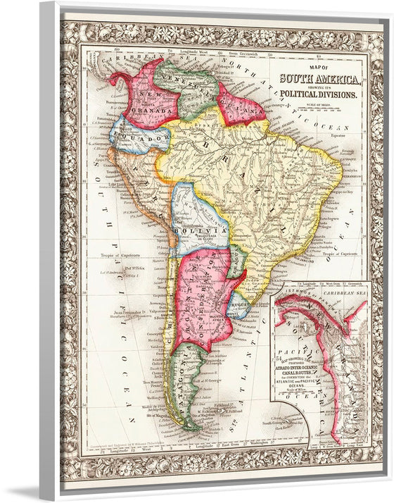 "Map of South America (1863)", Samuel Augustus Mitchell