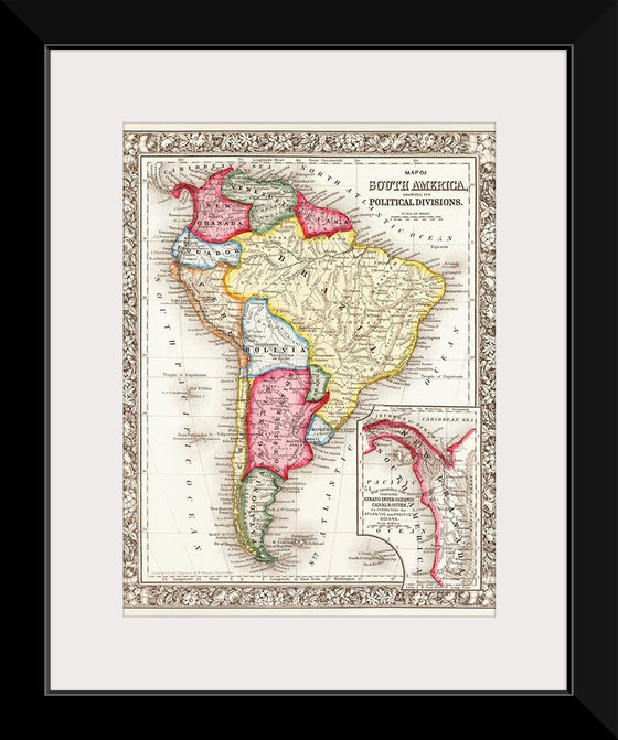 "Map of South America (1863)", Samuel Augustus Mitchell