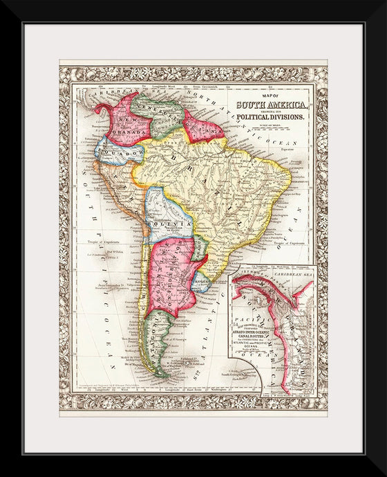 "Map of South America (1863)", Samuel Augustus Mitchell