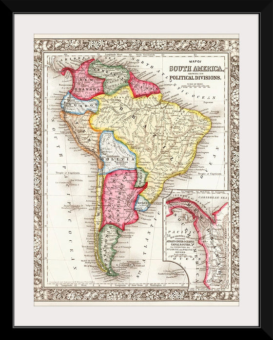 "Map of South America (1863)", Samuel Augustus Mitchell